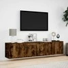 TV staliukas Sieninė TV spintelė su LED lemputėmis, dūminė, 180x31x39,5cm