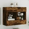 TV staliukas Sieninė TV spintelė su LED lemputėmis, dūminė, 78,5x30x60,5cm