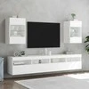 TV staliukas Sieninė TV spintelė su LED lemputėmis, balta, 40x30x60,5cm