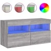 TV staliukas Sieninė TV spintelė su LED lemputėmis, pilka ąžuolo, 80x30x40cm