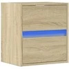 TV staliukas Sieninė TV spintelė su LED lemputėmis, ąžuolo, 41x31x45cm