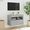 TV staliukas Sieninė TV spintelė su LED lemputėmis, betono pilka, 60x30x40cm