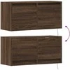 TV staliukas Sieninė TV spintelė su LED lemputėmis, ruda ąžuolo, 80x31x35cm