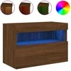 TV staliukas Sieninė TV spintelė su LED lemputėmis, ruda ąžuolo, 60x30x40cm