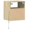 TV staliukas Sieninė TV spintelė su LED lemputėmis, ąžuolo, 41x31x45cm