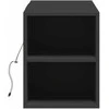 TV staliukas Sieninė TV spintelė su LED lemputėmis, juoda, 135x31x39,5cm