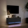 TV staliukas Sieninė TV spintelė su LED lemputėmis, juoda, 100x31x35cm