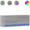 TV staliukas Sieninė TV spintelė su LED lemputėmis, pilka, 100x31x35cm