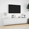 TV staliukas Sieninė TV spintelė su LED lemputėmis, balta, 180x31x38cm