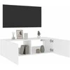 TV staliukas Sieninė TV spintelė su LED lemputėmis, balta, 100x35x31cm