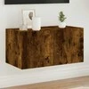 TV staliukas Sieninė TV spintelė su LED lemputėmis, dūminė, 60x35x31cm