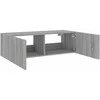 TV staliukas Sieninė TV spintelė su LED lemputėmis, pilka, 100x35x31cm