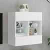 TV staliukas Sieninė TV spintelė su LED lemputėmis, balta, 58,5x30x60,5cm