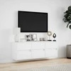TV staliukas Sieninė TV spintelė su LED lemputėmis, balta, 130x31x45 cm