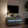 TV staliukas Sieninė TV spintelė su LED lemputėmis, pilka, 100x31x45cm
