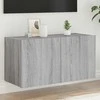 TV staliukas Sieninė TV spintelė su LED lemputėmis, pilka ąžuolo, 80x35x41cm