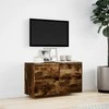 TV staliukas Sieninė TV spintelė su LED lemputėmis, dūminė, 80x31x45cm