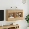 TV staliukas Sieninė TV spintelė su LED lemputėmis, ąžuolo, 98,5x30x60,5cm