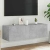 TV staliukas Sieninė TV spintelė su LED lemputėmis, betono, 100x35x31cm