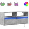 TV staliukas Sieninė TV spintelė su LED lemputėmis, betono, 100x31x45cm