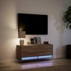 TV staliukas Sieninė TV spintelė su LED lemputėmis, ruda ąžuolo, 100x31x35cm