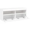 TV staliukas Sieninė TV spintelė su LED lemputėmis, balta, 100x30x40cm