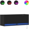 TV staliukas Sieninė TV spintelė su LED lemputėmis, juoda, 100x31x35cm
