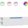 TV staliukas Sieninė TV spintelė su LED lemputėmis, balta, 135x31x39,5cm