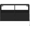 TV staliukas Sieninė TV spintelė su LED lemputėmis, juoda, 80x31x45cm