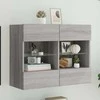 TV staliukas Sieninė TV spintelė su LED lemputėmis, pilka, 78,5x30x60,5cm