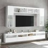 TV staliukas Sieninė TV spintelė su LED lemputėmis, balta, 60x30x40cm