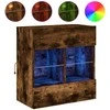 TV staliukas Sieninė TV spintelė su LED lemputėmis, dūminė, 58,5x30x60,5cm