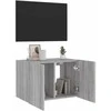 TV staliukas Sieninė TV spintelė su LED lemputėmis, pilka ąžuolo, 60x35x41cm