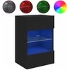 TV staliukas Sieninė TV spintelė su LED lemputėmis, juoda, 40x30x60,5cm