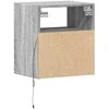 TV staliukas Sieninė TV spintelė su LED lemputėmis, pilka, 41x31x45cm