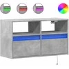 TV staliukas Sieninė TV spintelė su LED lemputėmis, betono, 80x31x45cm