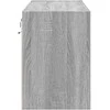 TV staliukas Sieninė TV spintelė su LED lemputėmis, pilka ąžuolo, 80x31x45cm