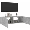 TV staliukas Sieninė TV spintelė su LED lemputėmis, betono, 100x35x31cm
