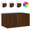 TV staliukas Sieninė TV spintelė su LED lemputėmis, ruda ąžuolo, 60x35x31cm