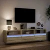 TV staliukas Sieninė TV spintelė su LED lemputėmis, ąžuolo, 180x31x45cm