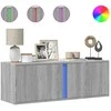 TV staliukas Sieninė TV spintelė su LED lemputėmis, pilka, 100x31x35cm