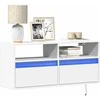 TV staliukas Sieninė TV spintelė su LED lemputėmis, balta, 100x31x45cm