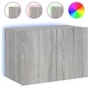 TV staliukas Sieninė TV spintelė su LED lemputėmis, pilka ąžuolo, 60x35x41cm