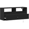 TV staliukas Sieninė TV spintelė su LED lemputėmis, juoda, 100x31x45cm