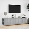 TV staliukas Sieninė TV spintelė su LED lemputėmis, pilka, 180x31x39,5cm