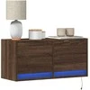 TV staliukas Sieninė TV spintelė su LED lemputėmis, ruda ąžuolo, 80x31x35cm