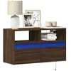 TV staliukas Sieninė TV spintelė su LED lemputėmis, ruda ąžuolo, 80x31x45cm