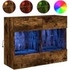 TV staliukas Sieninė TV spintelė su LED lemputėmis, dūminė, 78,5x30x60,5cm