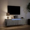 TV staliukas Sieninė TV spintelė su LED lemputėmis, pilka, 135x31x39,5cm