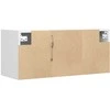 TV staliukas Sieninė TV spintelė su LED lemputėmis, balta, 80x31x35cm
